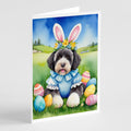 Portuguese Water Dog Easter Egg Hunt Greeting Cards Pack of 8 Blank Cards with Envelopes Whimsical A7 Size 5x7