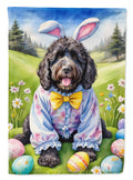 Portuguese Water Dog Easter Egg Hunt House Flag 28x40 Porch Sleeve Pole Decorative Outside Yard Banner Artwork Wall Hanging, Polyester