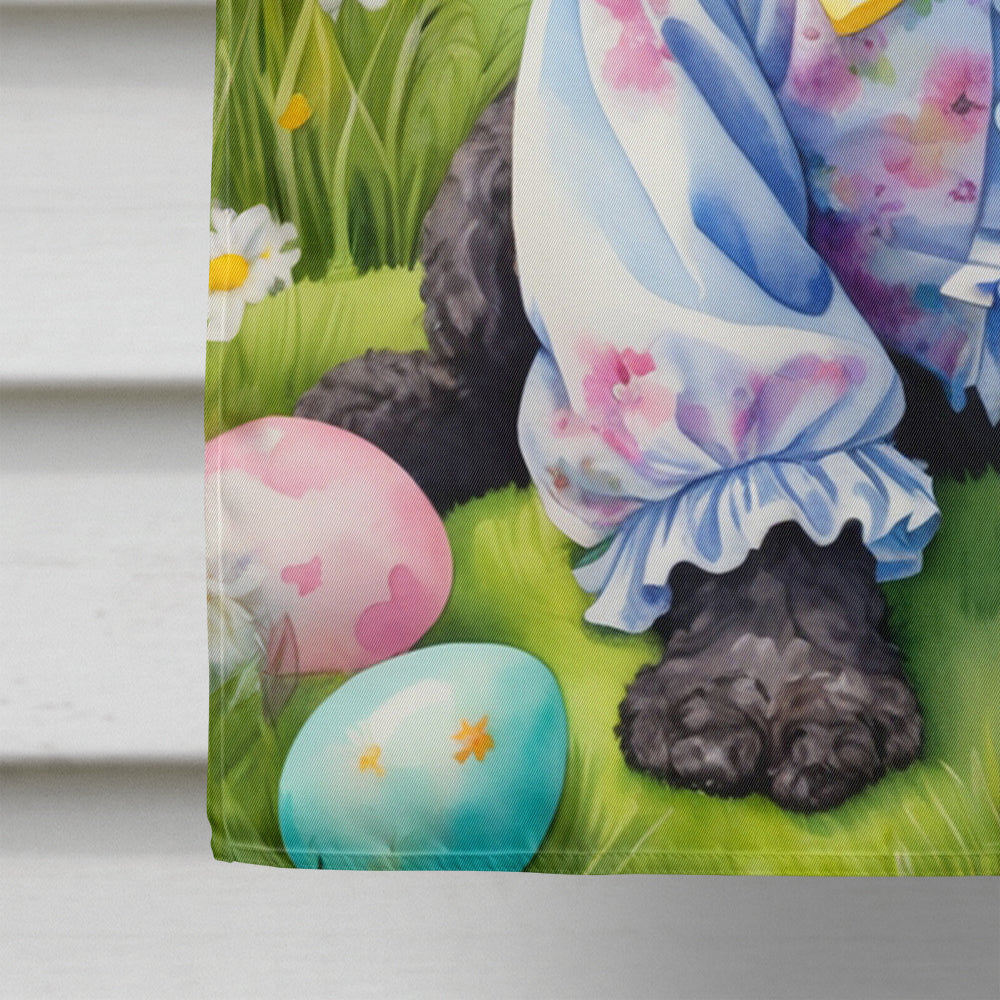 Portuguese Water Dog Easter Egg Hunt House Flag 28x40 Porch Sleeve Pole Decorative Outside Yard Banner Artwork Wall Hanging, Polyester