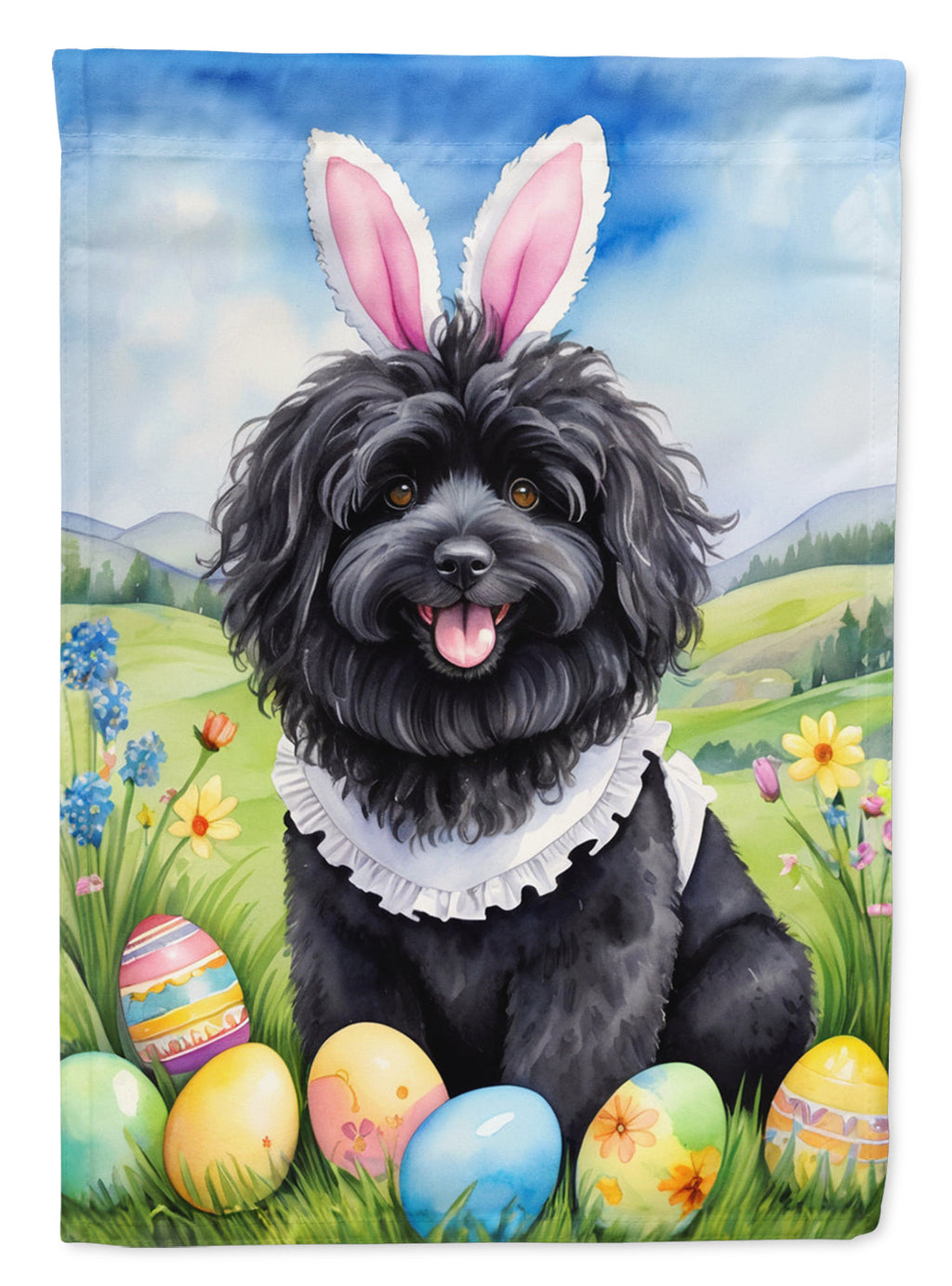Puli Easter Egg Hunt House Flag 28x40 Porch Sleeve Pole Decorative Outside Yard Banner Artwork Wall Hanging, Polyester