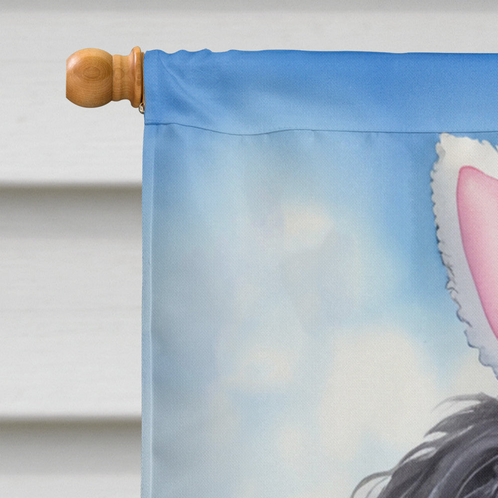 Puli Easter Egg Hunt House Flag 28x40 Porch Sleeve Pole Decorative Outside Yard Banner Artwork Wall Hanging, Polyester