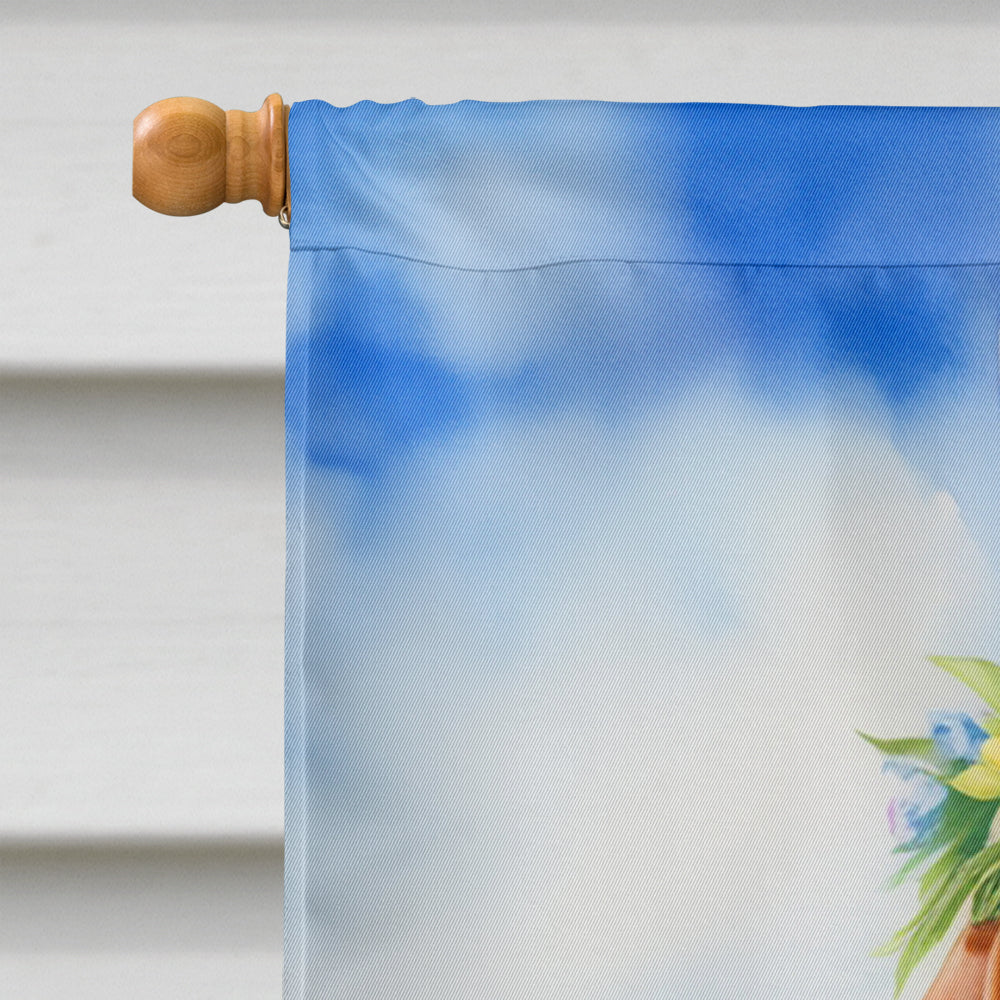 Redbone Coonhound Easter Egg Hunt House Flag 28x40 Porch Sleeve Pole Decorative Outside Yard Banner Artwork Wall Hanging, Polyester
