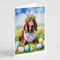 Redbone Coonhound Easter Egg Hunt Greeting Cards Pack of 8 Blank Cards with Envelopes Whimsical A7 Size 5x7