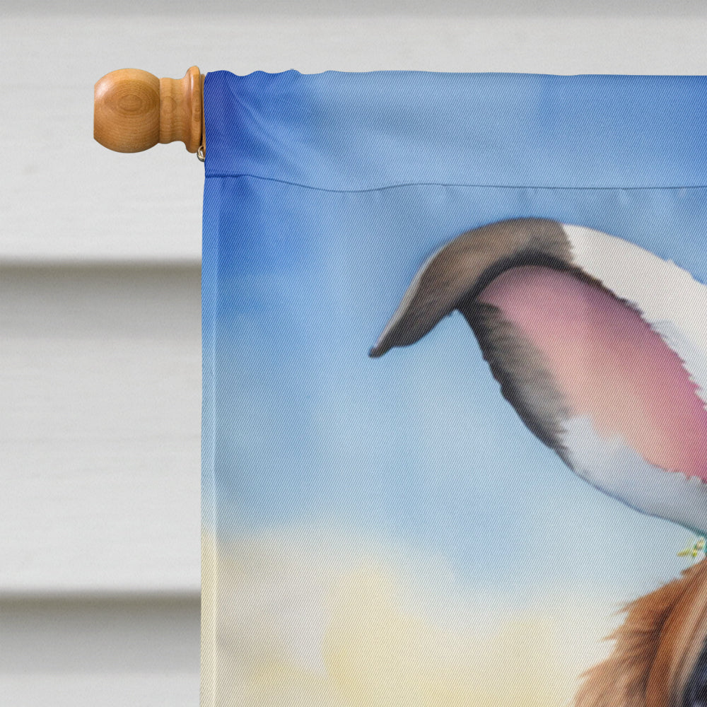 Saint Bernard Easter Egg Hunt House Flag 28x40 Porch Sleeve Pole Decorative Outside Yard Banner Artwork Wall Hanging, Polyester