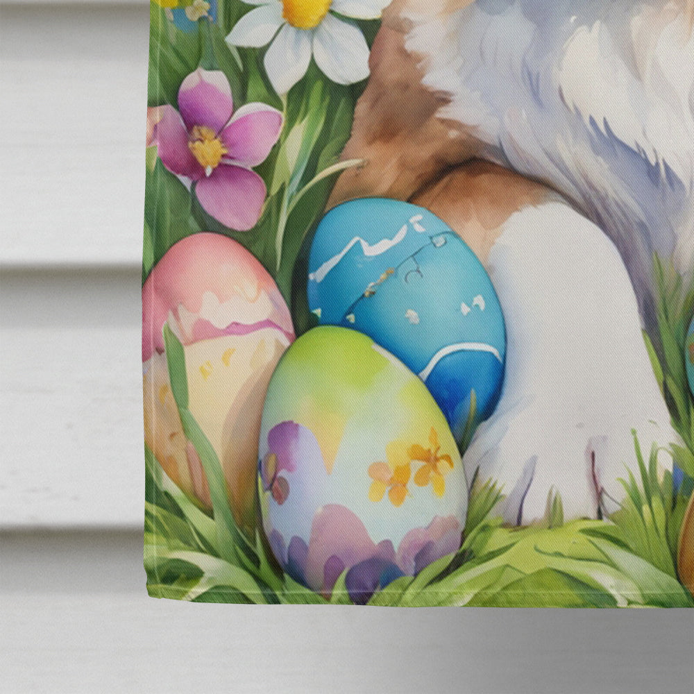 Saint Bernard Easter Egg Hunt House Flag 28x40 Porch Sleeve Pole Decorative Outside Yard Banner Artwork Wall Hanging, Polyester