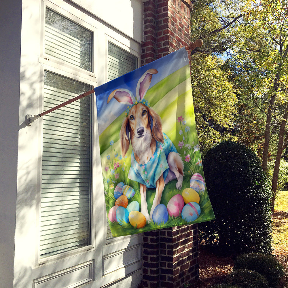Saluki Easter Egg Hunt House Flag 28x40 Porch Sleeve Pole Decorative Outside Yard Banner Artwork Wall Hanging, Polyester