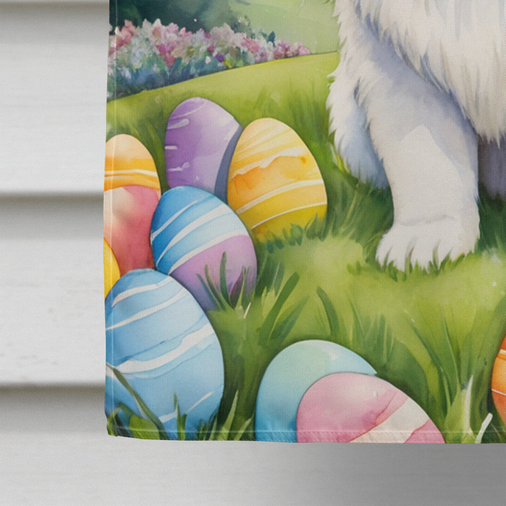 Samoyed Easter Egg Hunt House Flag 28x40 Porch Sleeve Pole Decorative Outside Yard Banner Artwork Wall Hanging, Polyester
