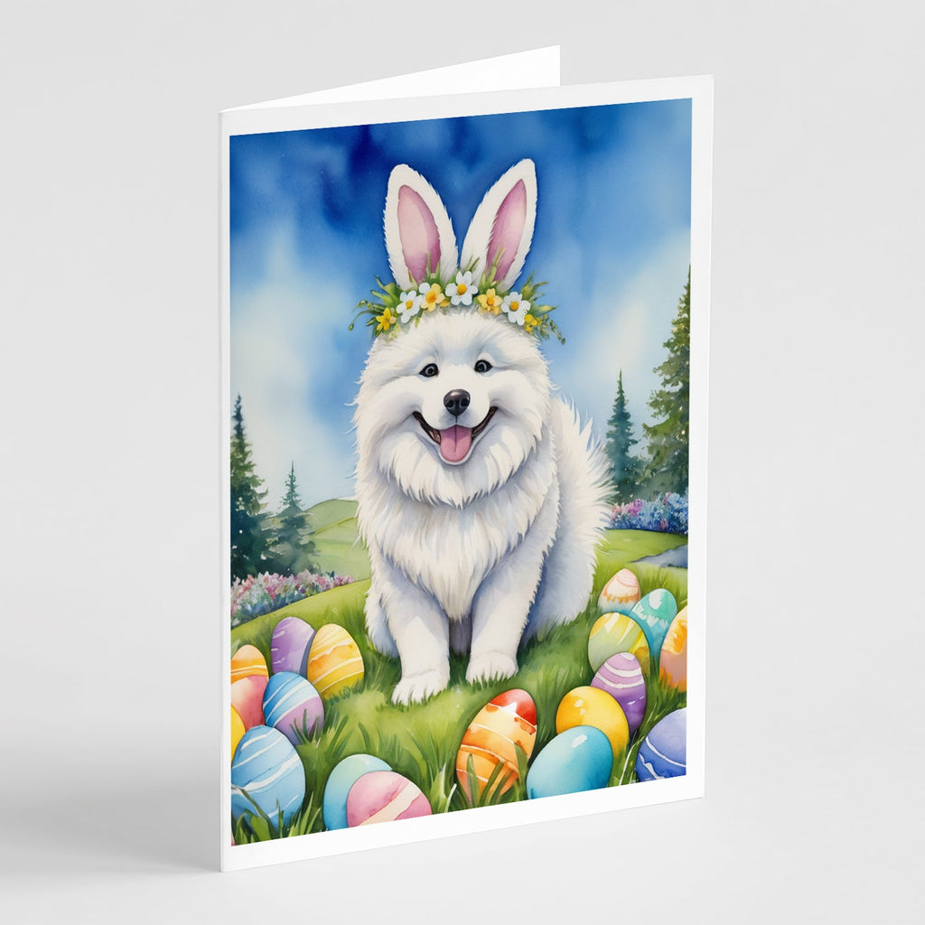 Samoyed Easter Egg Hunt Greeting Cards Pack of 8 Blank Cards with Envelopes Whimsical A7 Size 5x7