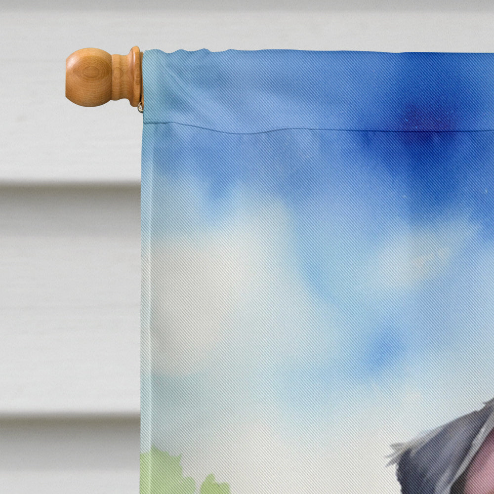 Schnauzer Easter Egg Hunt House Flag 28x40 Porch Sleeve Pole Decorative Outside Yard Banner Artwork Wall Hanging, Polyester