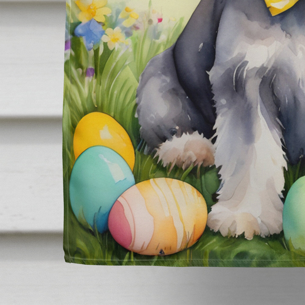 Schnauzer Easter Egg Hunt House Flag 28x40 Porch Sleeve Pole Decorative Outside Yard Banner Artwork Wall Hanging, Polyester
