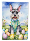 Schnauzer Easter Egg Hunt House Flag 28x40 Porch Sleeve Pole Decorative Outside Yard Banner Artwork Wall Hanging, Polyester