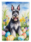 Schnauzer Easter Egg Hunt House Flag 28x40 Porch Sleeve Pole Decorative Outside Yard Banner Artwork Wall Hanging, Polyester