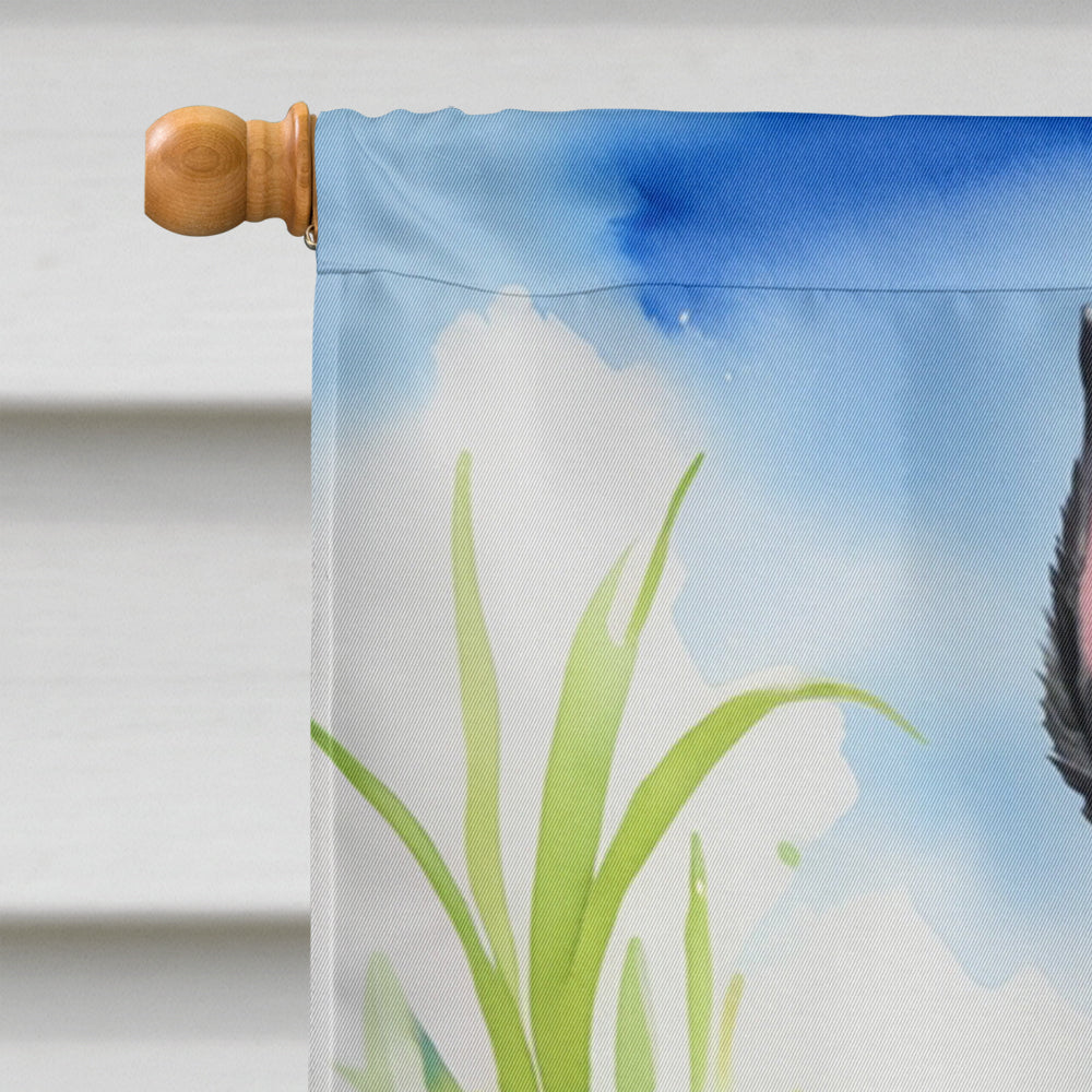 Schnauzer Easter Egg Hunt House Flag 28x40 Porch Sleeve Pole Decorative Outside Yard Banner Artwork Wall Hanging, Polyester