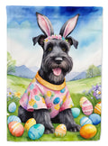 Schnauzer Easter Egg Hunt House Flag 28x40 Porch Sleeve Pole Decorative Outside Yard Banner Artwork Wall Hanging, Polyester