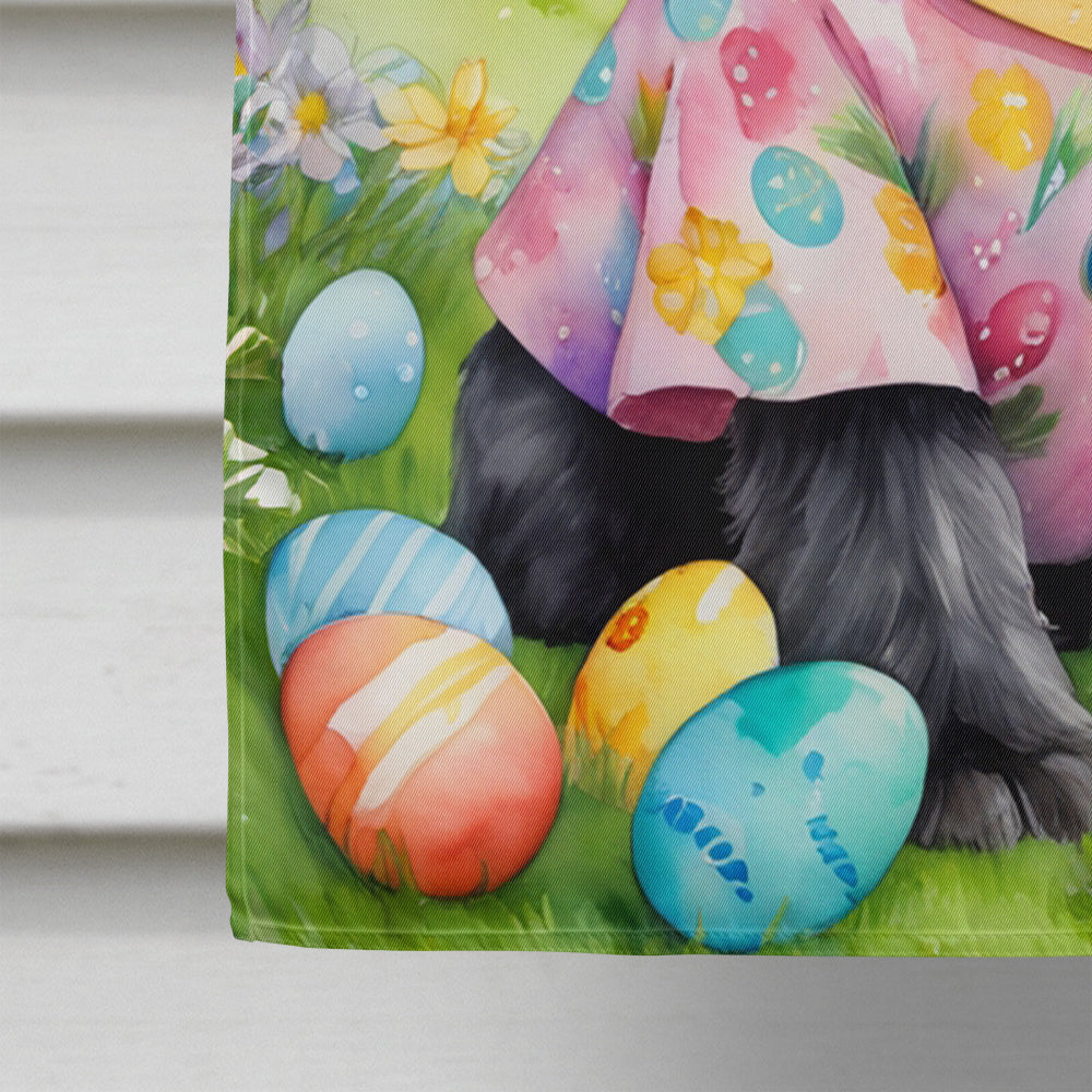 Schnauzer Easter Egg Hunt House Flag 28x40 Porch Sleeve Pole Decorative Outside Yard Banner Artwork Wall Hanging, Polyester