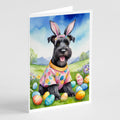Schnauzer Easter Egg Hunt Greeting Cards Pack of 8 Blank Cards with Envelopes Whimsical A7 Size 5x7