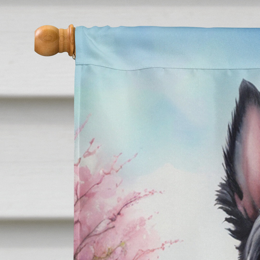 Scottish Terrier Easter Egg Hunt House Flag 28x40 Porch Sleeve Pole Decorative Outside Yard Banner Artwork Wall Hanging, Polyester