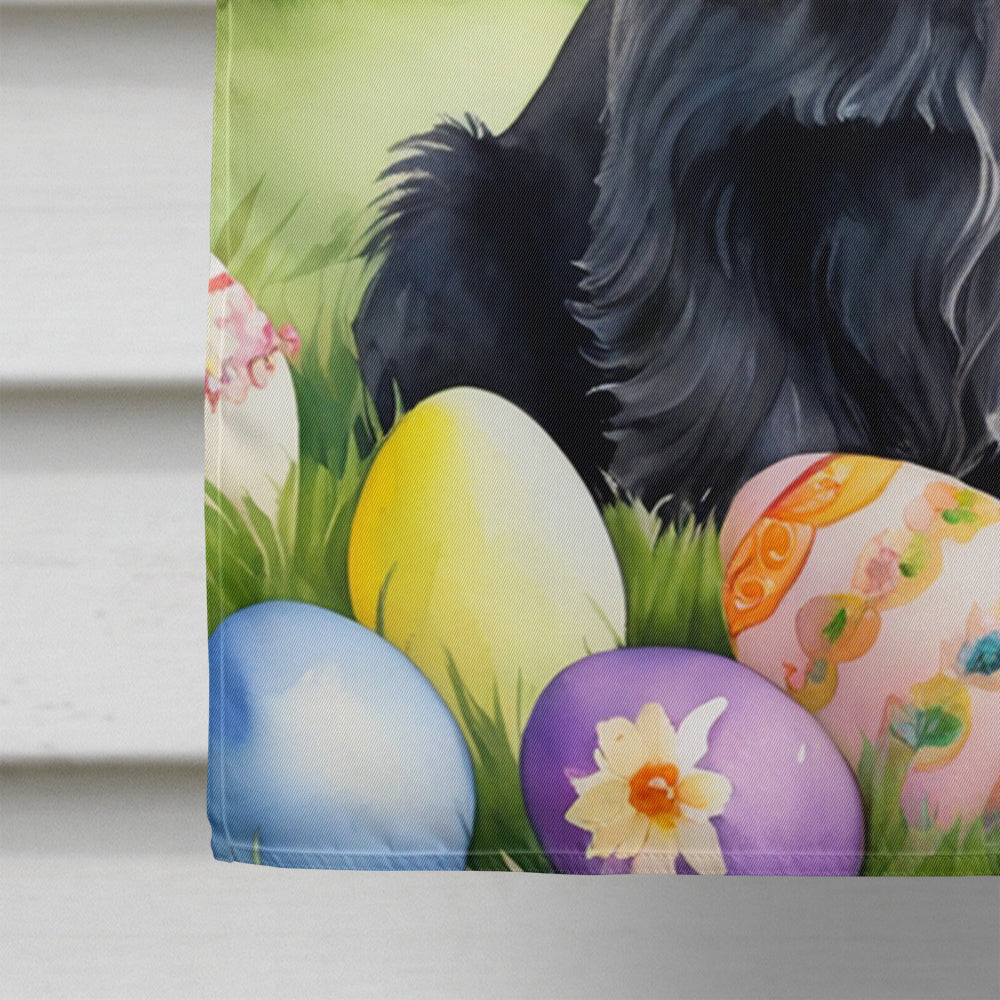Scottish Terrier Easter Egg Hunt House Flag 28x40 Porch Sleeve Pole Decorative Outside Yard Banner Artwork Wall Hanging, Polyester