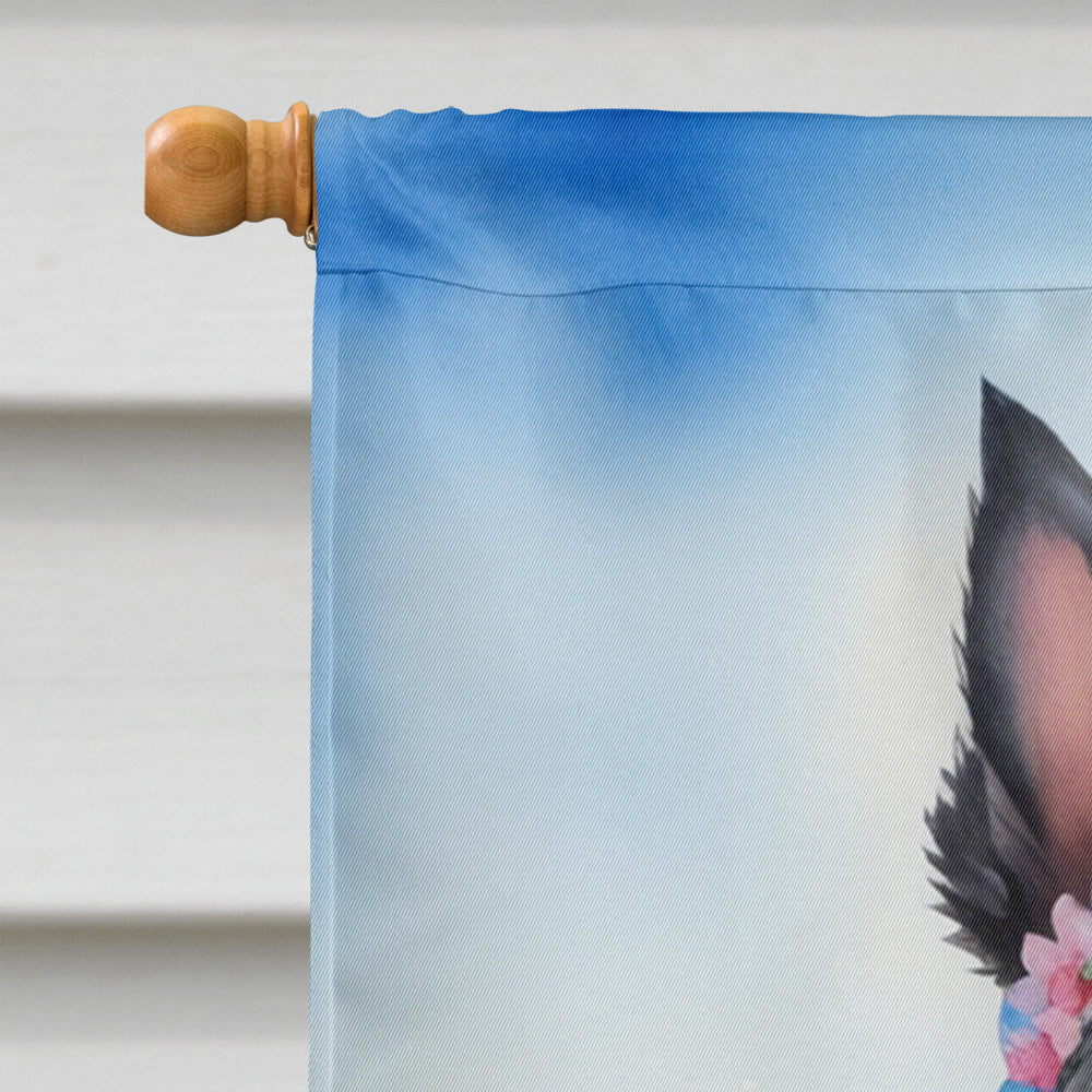 Scottish Terrier Easter Egg Hunt House Flag 28x40 Porch Sleeve Pole Decorative Outside Yard Banner Artwork Wall Hanging, Polyester