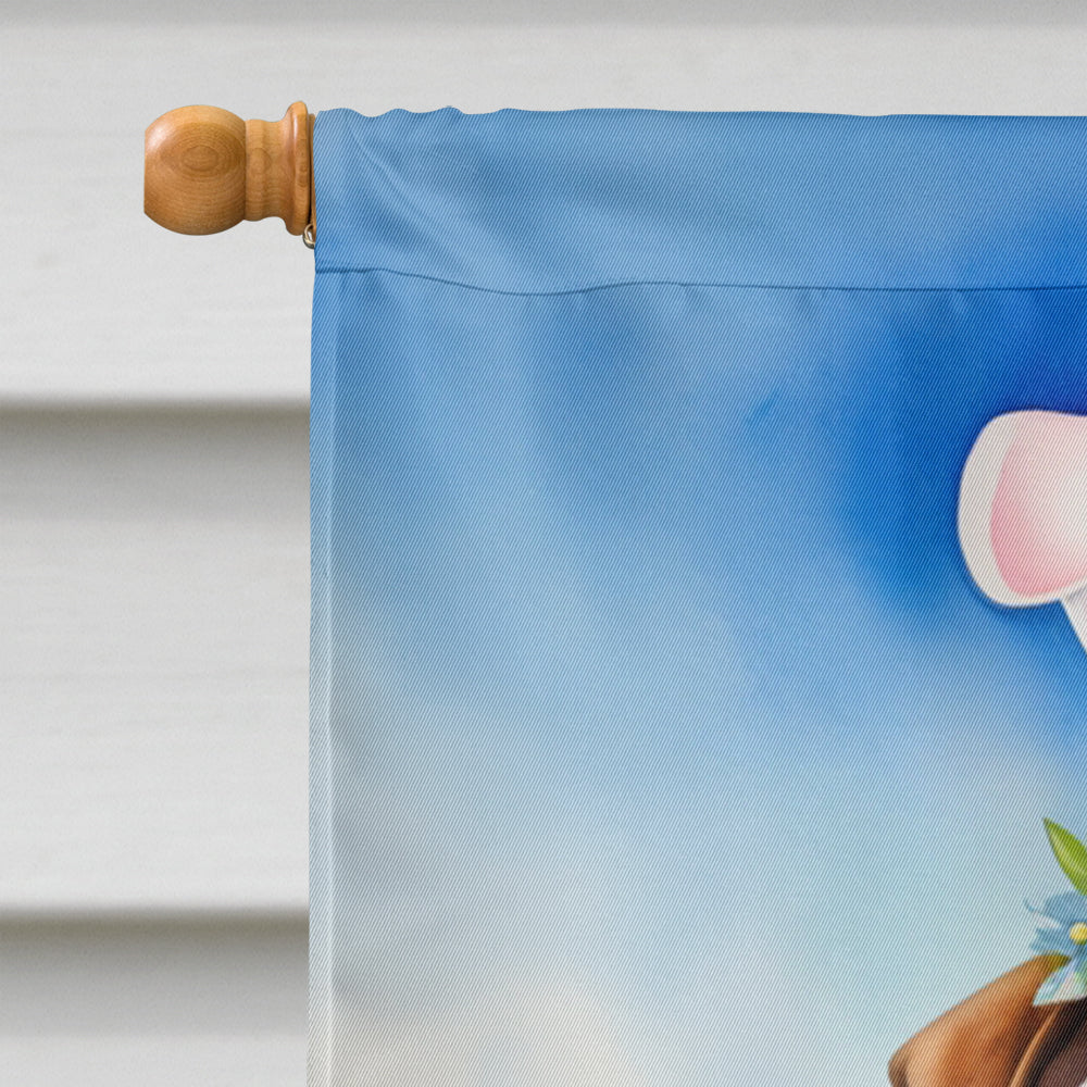 Shar Pei Easter Egg Hunt House Flag 28x40 Porch Sleeve Pole Decorative Outside Yard Banner Artwork Wall Hanging, Polyester