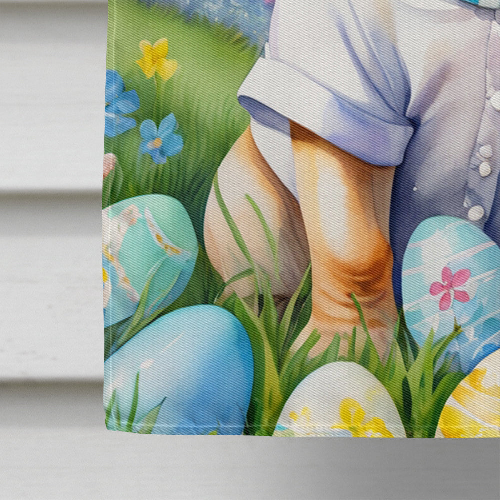 Shar Pei Easter Egg Hunt House Flag 28x40 Porch Sleeve Pole Decorative Outside Yard Banner Artwork Wall Hanging, Polyester