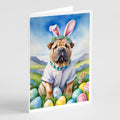 Shar Pei Easter Egg Hunt Greeting Cards Pack of 8 Blank Cards with Envelopes Whimsical A7 Size 5x7