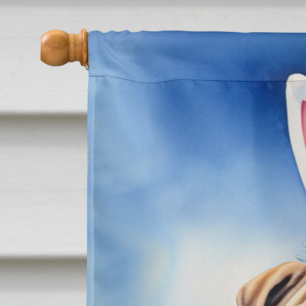 Shar Pei Easter Egg Hunt House Flag 28x40 Porch Sleeve Pole Decorative Outside Yard Banner Artwork Wall Hanging, Polyester