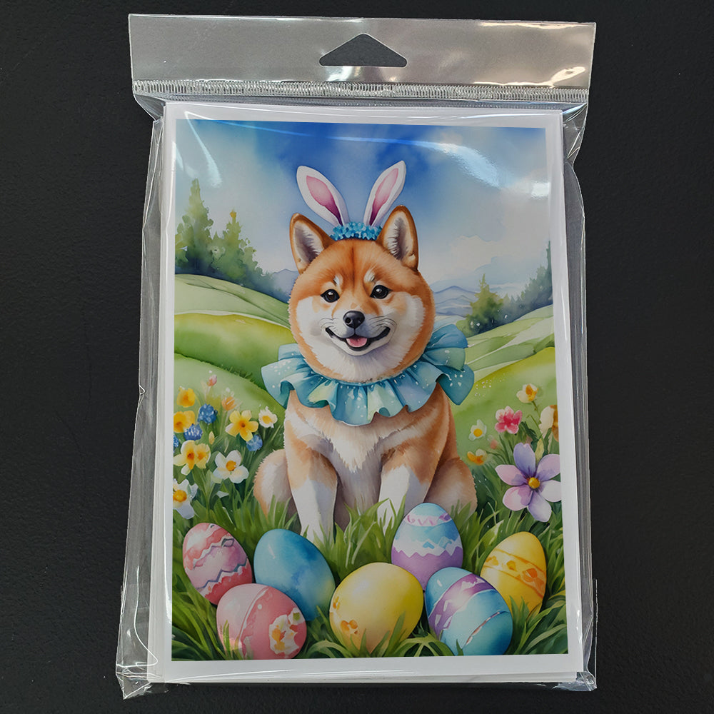 Shiba Inu Easter Egg Hunt Greeting Cards Pack of 8 Blank Cards with Envelopes Whimsical A7 Size 5x7