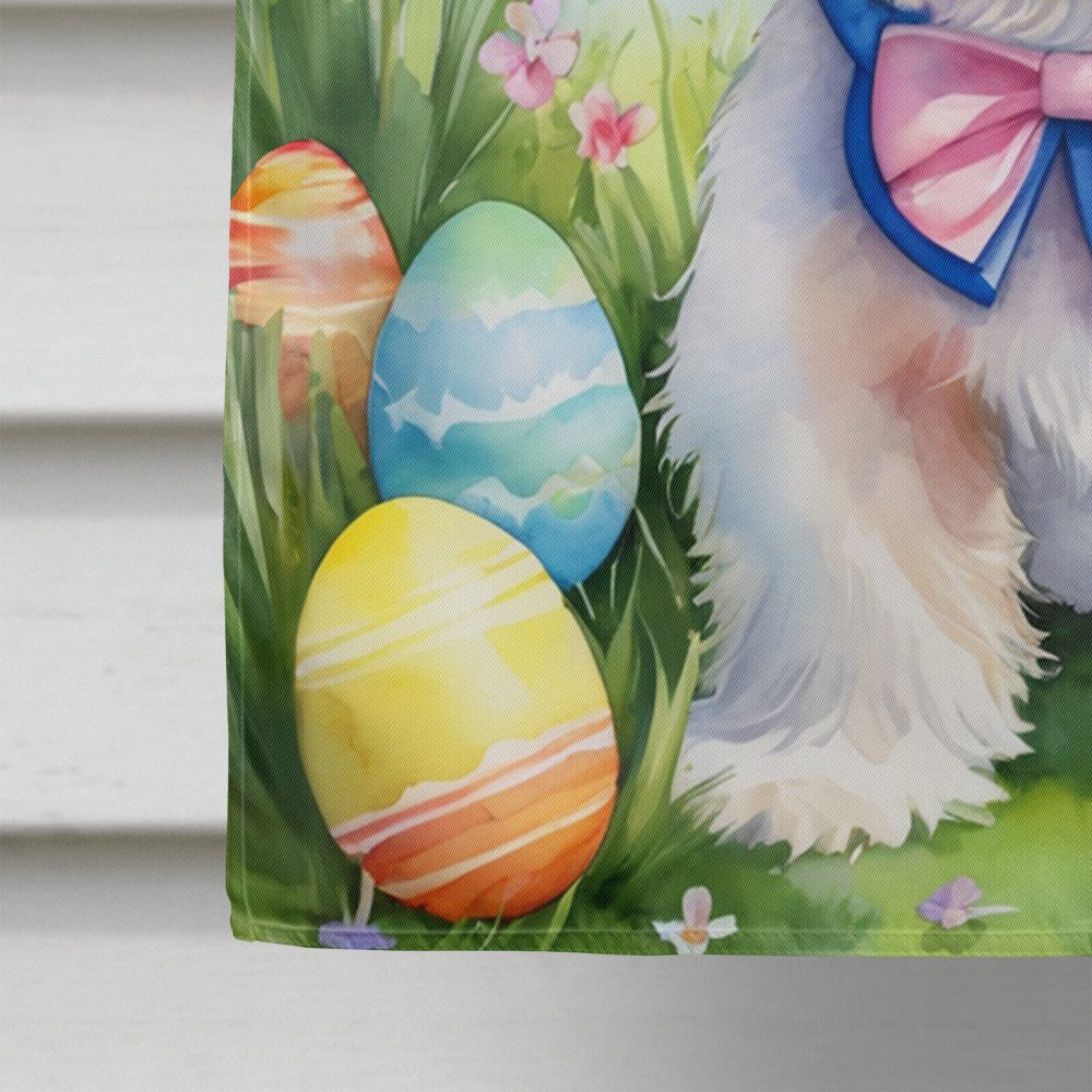 Shih Tzu Easter Egg Hunt House Flag 28x40 Porch Sleeve Pole Decorative Outside Yard Banner Artwork Wall Hanging, Polyester