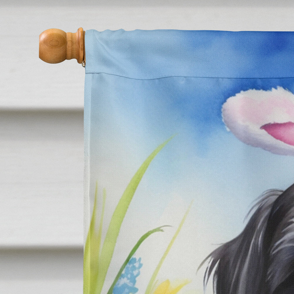 Shih Tzu Easter Egg Hunt House Flag 28x40 Porch Sleeve Pole Decorative Outside Yard Banner Artwork Wall Hanging, Polyester
