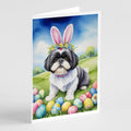 Shih Tzu Easter Egg Hunt Greeting Cards Pack of 8 Blank Cards with Envelopes Whimsical A7 Size 5x7