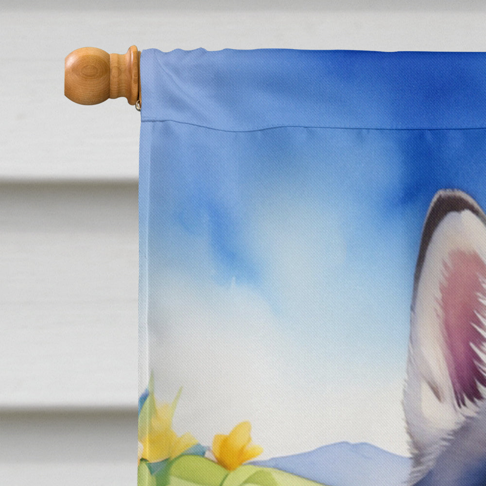 Siberian Husky Easter Egg Hunt House Flag 28x40 Porch Sleeve Pole Decorative Outside Yard Banner Artwork Wall Hanging, Polyester