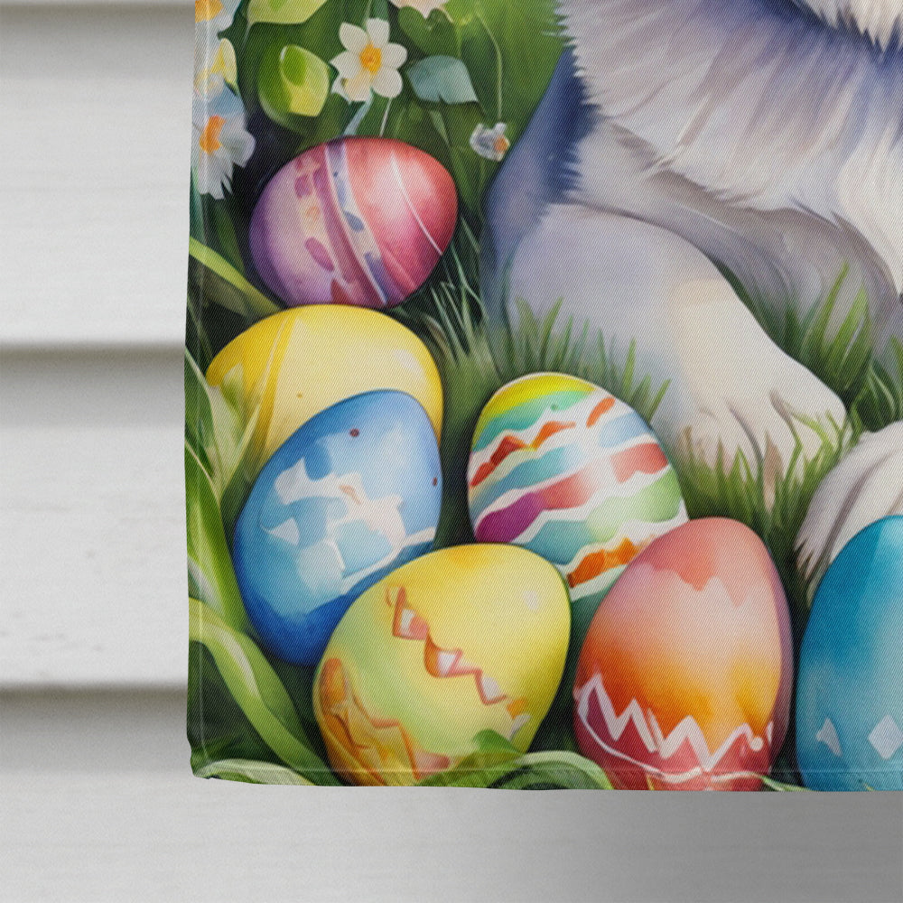 Siberian Husky Easter Egg Hunt House Flag 28x40 Porch Sleeve Pole Decorative Outside Yard Banner Artwork Wall Hanging, Polyester