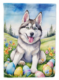Siberian Husky Easter Egg Hunt House Flag 28x40 Porch Sleeve Pole Decorative Outside Yard Banner Artwork Wall Hanging, Polyester