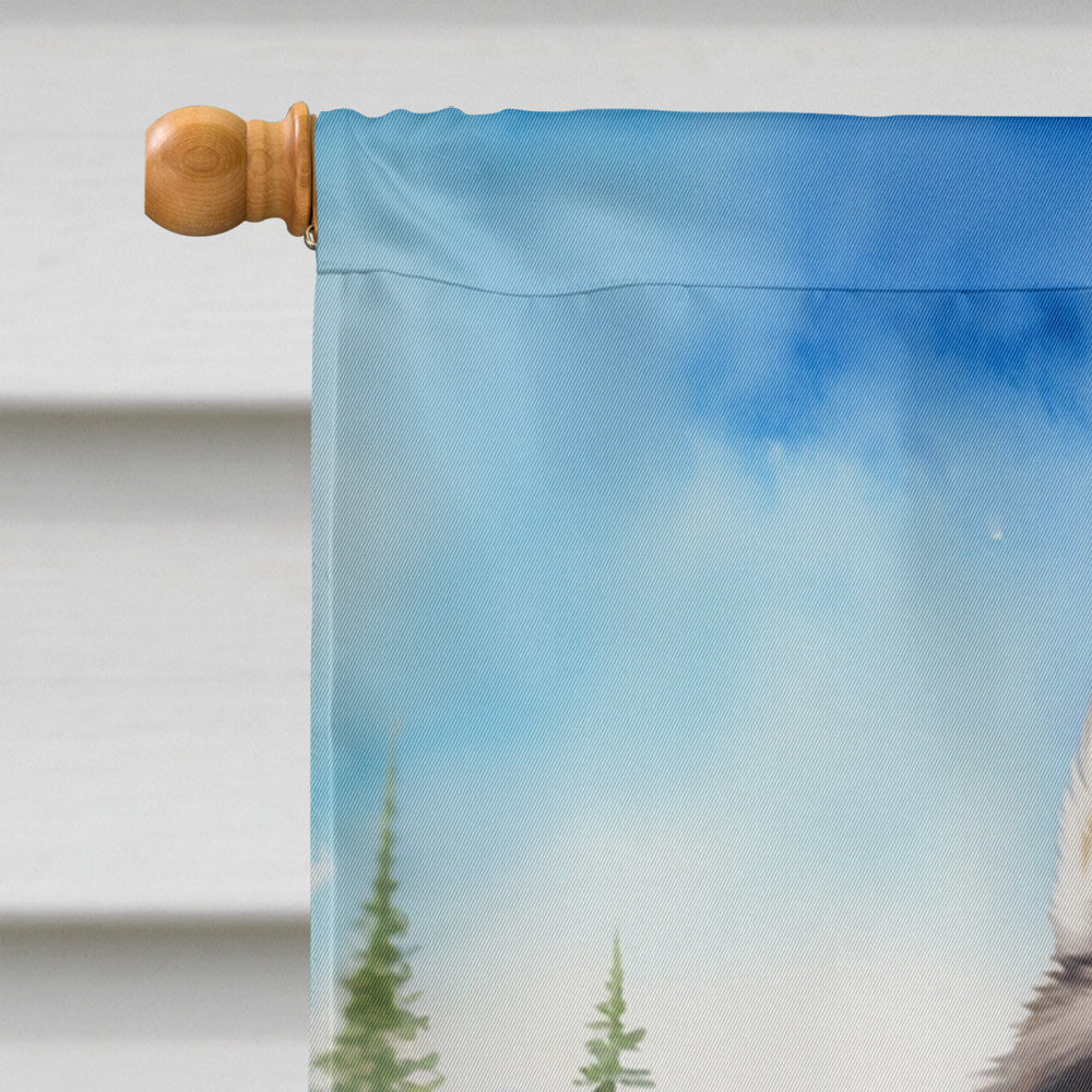 Siberian Husky Easter Egg Hunt House Flag 28x40 Porch Sleeve Pole Decorative Outside Yard Banner Artwork Wall Hanging, Polyester