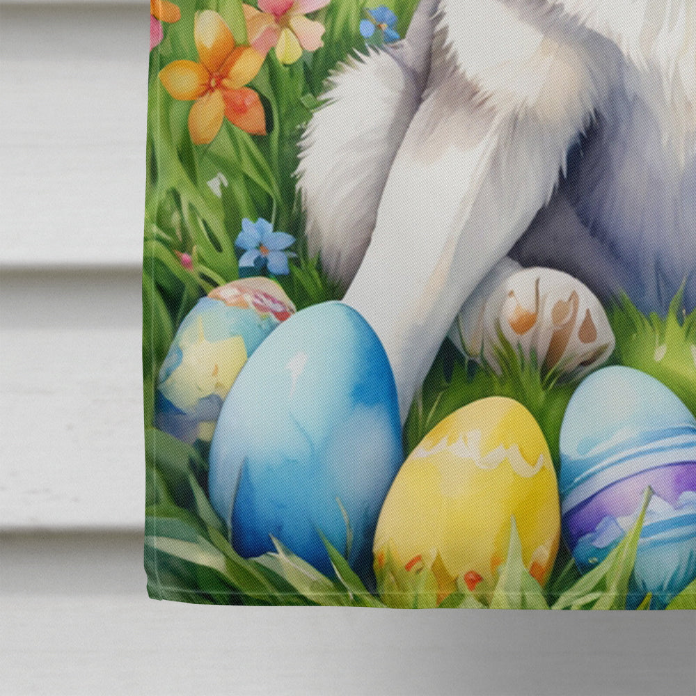 Siberian Husky Easter Egg Hunt House Flag 28x40 Porch Sleeve Pole Decorative Outside Yard Banner Artwork Wall Hanging, Polyester