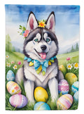 Siberian Husky Easter Egg Hunt House Flag 28x40 Porch Sleeve Pole Decorative Outside Yard Banner Artwork Wall Hanging, Polyester