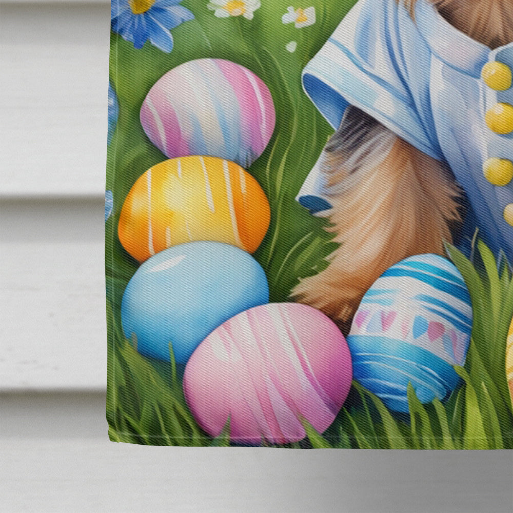 Silky Terrier Easter Egg Hunt House Flag 28x40 Porch Sleeve Pole Decorative Outside Yard Banner Artwork Wall Hanging, Polyester