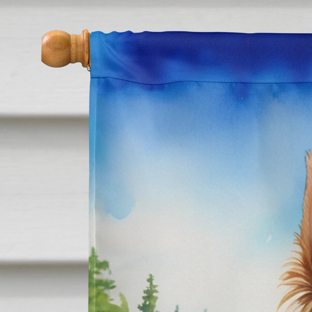 Silky Terrier Easter Egg Hunt House Flag 28x40 Porch Sleeve Pole Decorative Outside Yard Banner Artwork Wall Hanging, Polyester