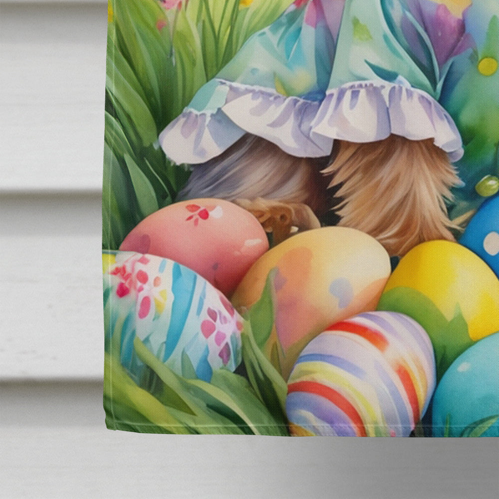 Silky Terrier Easter Egg Hunt House Flag 28x40 Porch Sleeve Pole Decorative Outside Yard Banner Artwork Wall Hanging, Polyester