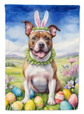 Staffordshire Bull Terrier Easter Egg Hunt House Flag 28x40 Porch Sleeve Pole Decorative Outside Yard Banner Artwork Wall Hanging, Polyester