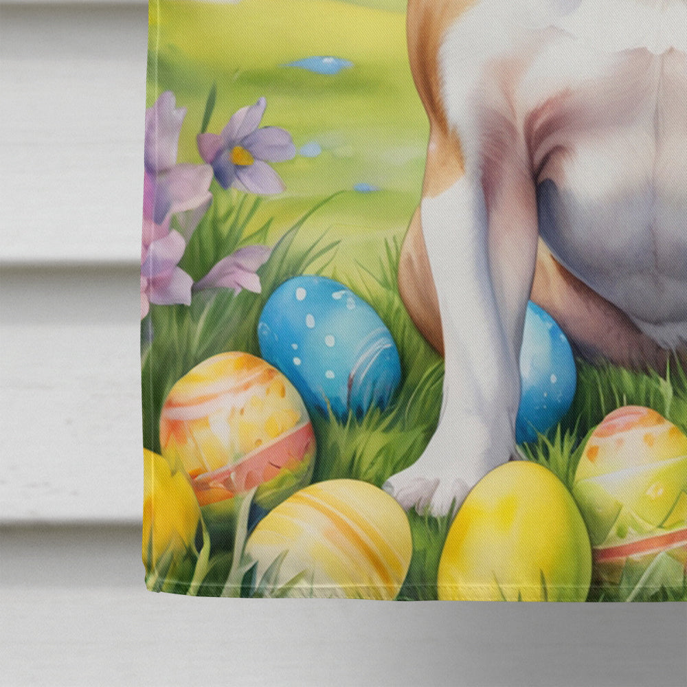 Staffordshire Bull Terrier Easter Egg Hunt House Flag 28x40 Porch Sleeve Pole Decorative Outside Yard Banner Artwork Wall Hanging, Polyester