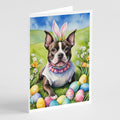 Staffordshire Bull Terrier Easter Egg Hunt Greeting Cards Pack of 8 Blank Cards with Envelopes Whimsical A7 Size 5x7