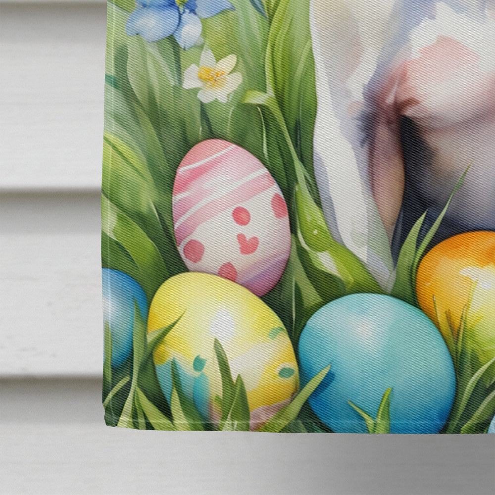 Staffordshire Bull Terrier Easter Egg Hunt House Flag 28x40 Porch Sleeve Pole Decorative Outside Yard Banner Artwork Wall Hanging, Polyester