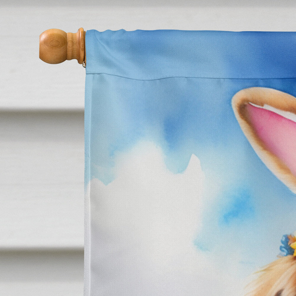 Tibetan Mastiff Easter Egg Hunt House Flag 28x40 Porch Sleeve Pole Decorative Outside Yard Banner Artwork Wall Hanging, Polyester