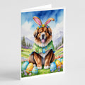 Tibetan Mastiff Easter Egg Hunt Greeting Cards Pack of 8 Blank Cards with Envelopes Whimsical A7 Size 5x7