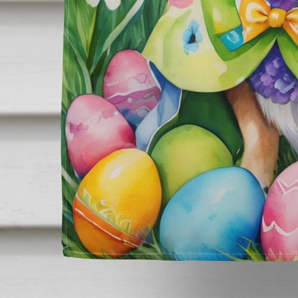 Tibetan Spaniel Easter Egg Hunt House Flag 28x40 Porch Sleeve Pole Decorative Outside Yard Banner Artwork Wall Hanging, Polyester