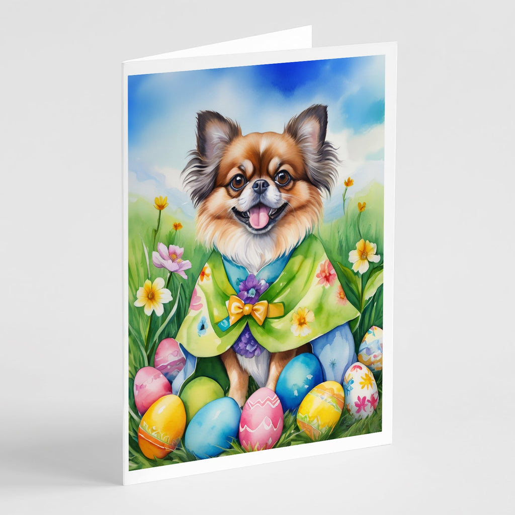 Tibetan Spaniel Easter Egg Hunt Greeting Cards Pack of 8 Blank Cards with Envelopes Whimsical A7 Size 5x7