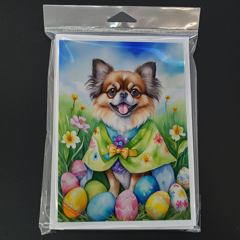 Tibetan Spaniel Easter Egg Hunt Greeting Cards Pack of 8 Blank Cards with Envelopes Whimsical A7 Size 5x7