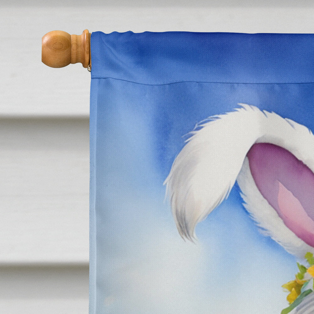 Tibetan Terrier Easter Egg Hunt House Flag 28x40 Porch Sleeve Pole Decorative Outside Yard Banner Artwork Wall Hanging, Polyester